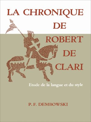 cover image of La Chronique de Robert de Clari
